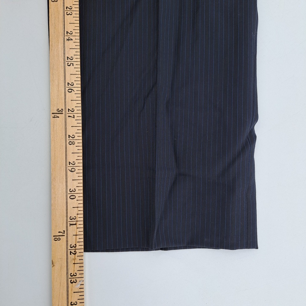 Ted Baker Endurance Dress Pants Mens 35R 100% Wool Navy Blue Pinstripe Jim CT - Picture 7 of 12